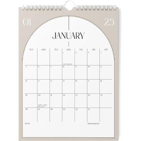 Karto Wall Calendar 2025 - Vertical 11x17 inch Runs Until June 2026 - Boost Your Productivity and Easy Planning with the Aesthetic Monthly Calendar - Boho Beige