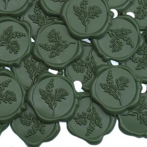 ملصقات ختم الشمع الأوكالبتوس 50pcs ، ملصقات ختم المغلف النباتية ، ملصقات دعوة زفاف خضراء ذاتية ، شمع ختم حقيقي ، مميز لختم الرسائل ، غلاف الهدايا