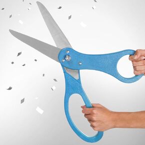 مقصات افتتاحية عملاقة 20 بوصة - مقص زرقاء فاتح كبيرة لحفل قطع الشريط الكبير قص مقصات الشريط الحادة لفتحات أعمال الافتتاحية والمناسبات الخاصة