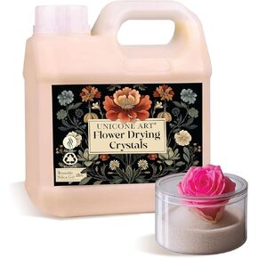 Unicone Art Flower Drying Silica هلام بلورات 2 رطل ، يشير إلى الحفاظ على الزهور ، قابلة لإعادة الاستخدام لزهرة باقة الزفاف DIY