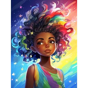 Diymood Paint by Numbers Kits for Adults African American, DIY Oil Painting Africa Acrylic Paint by Number for Adults Beginner with Brushes for Home Wall Decor 12x16 inch