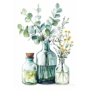 Maxbye Diamond Art Painting Kits 5D Cull Drill ، Glass Flower Vase Miamond Art Kits للمبتدئين البالغين ، مجموعة فن الرسم والحرفية المثالية لديكور الجدار المنزلي 12x16inch