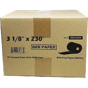 (75 لفات - 50 GSM) 3 1/8 × 230 لفة استلام الورق الحراري يناسب جميع طابعات سجل نقود نقاط SCP700 TSP100 TSP300 TSP400 TSP500 TSP600 TSP 700 TSP2000 CT S300 من buyregisterRolls