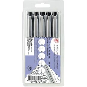 kuretake zig memory system millennium marker referment ، Black (MS5V)