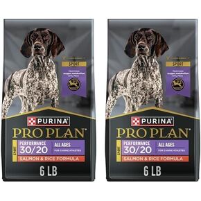 Purina Pro Plan High Energy, High Protein Dog Food, Sport 30/20 Salmon & Rice Formula - 6 lb. Bag (Pack of 2)