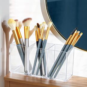 Clear Drawer Organizer, 8 Sections Makeup Socks Organizer Holder, Drawer Dividers Office Desk Tray Bathroom Jewelry Trays (8 Cell)