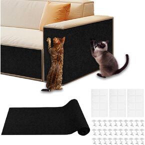 واقي الأثاث Cat Scratch ، 78.7 "x15.8" حصيرة كبيرة لذاتها ، سجادة مقاومة للخدش قابلة للتخلي عن الأريكة ، الجدار ، الحماية من الأشجار والباب ، حصيرة خدش داخلية متينة (أسود)