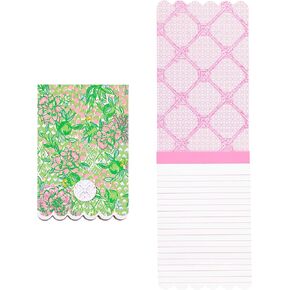 Lilly Pulitzer Cute Notepad لعمل القوائم أو العمل ، وسادة ملاحظة جيب مصممة مصغرة للكتابات ، والليمون شعور جيد