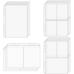 مظاريف NatsumeBacis A5 Binder Clear A5 Binder Binder إدراج حماة ورقة مخطط الأكمام ، منظم الورق لبطاقة صور مستند مجلد الورقة (12 A5 Binder جيب)