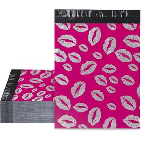 10x13 Inch TONESPAC 100 Pack 3.15Mil Poly Mailers Lovely Kiss Shipping Bags, Self-Sealing Non-Padded Envelopes for Small Business, Waterproof Poly Mailing Bags - Lovely Kiss