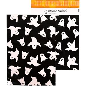مرسلات البريد المستوحاة - Poly Mailers 10x13-100 Pack - Halloween Ghosts - مظاريف بريدية - مظاريف التعبئة - 10 × 13 من البريد - الأظرف الكبيرة - الأكياس البريدية البلاستيكية
