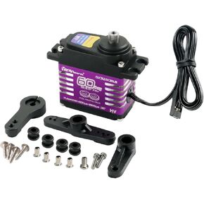 Digital Servo Motor, 60KG High Torque, 5.0-7.4V Brushless, Metal Gear with Servo Arms (180 Degree)
