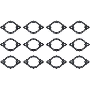 Wealrit 12 Pcs Vintage Black Label Holders Oval Metal File Tag Holders Floral Decorative Drawer Library Shelf Tag Holders Card Slot Frame with Screws