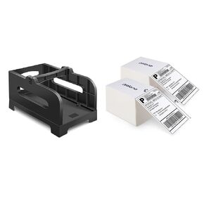 POLONO Genuine 4" x 6" Direct Thermal Shipping Label, Thermal Label (Pack of 1000), with Label Holder for Fan-Fold and Roll Labels (Black), BPA & BPS Free, Commercial Grade