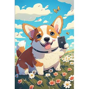 Yorkshire Terriers Diamond Painting Kits Purple Gerbera DIY All Crystal Craft Diamond Painting Kit للمبتدئين والاسترخاء ، ديكور متجر للحيوانات الأليفة للمنزل 20 × 30 سم