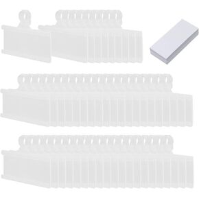 SEMETALL 50pcs حامل ملصق الأسلاك البلاستيكية القابلة لإعادة الاستخدام ، حامل ملصق الجرف على الأسلاك لمتجر مركز التجزئة للبيع بالتجزئة ، بطاقة وتذاكر السوبر ماركت UPC (1-1/4 "H × 3" W)