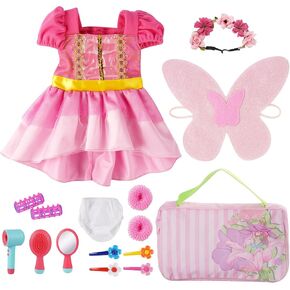 Babeside 15 PCS Baby Doll Compless and Doll Accessories for 16-18 Inch Baby Dolls ، red Dress Doll Associor