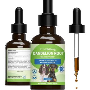 Pet Wellbeing Dandelion Root for Dogs - Liver, Digestive, Cardiovascular, Blood Sugar Support - Natural Herbal Supplement 2 oz (59 ml)
