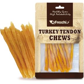 Afreschi Turkey Tendon for Dogs, Dog Treats for Classic Series, All Natural Human Grade Dog Treat, Suitable for Training chew, Turkey Sourced from USA, Rawhide Alternative, Braided Stick