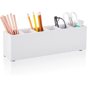 حامل قلم قلم رصاص Jetec Wooden for Desk 6 Compartments Wood Office Desk منظمي لمكتب Confertop قابل للتعديل منظم الفرشاة الفضية للاحتفال ، المنزل ، الإمدادات الفنية (لون الخشب)