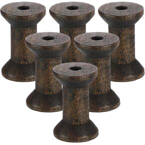 uxcell 6Pcs Wooden Empty Spool, 1.2" x 2" Unfinished Wooden Spools Wire Weaving Bobbins Empty Thread Spools for Crafts DIY Art Embroidery Sewing Thread Twine, Brown