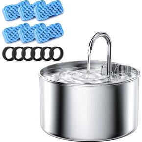 Aoogitf Cat Water Fountain + 6pcs Filters + 6pcs Pump Filters