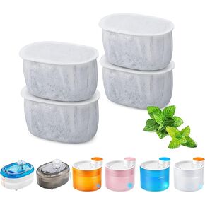 WOPET 4 Packs استبدال مرشحات الكربون متوافقة مع WOPET W500 W300 W300B CAT WATER FOUNTAIN ، نافورة القط الأوتوماتيكي ، نافورة مياه الحيوانات الأليفة الهادئة الفائقة للقطط والكلاب والحيوانات الأليفة متعددة