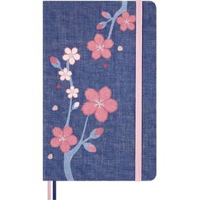 Moleskine Limited Edition Sakura Notebook ، غطاء صلب ، كبير (5 "× 8.25") ، يحكم ، أزهار الكرز ، 176 صفحة