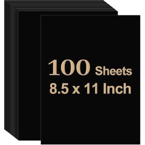 Black Cardstock 8.5 "× 11" ، 100 ورقة ورقة حجم البطاقات الورقية ، مخزون بطاقة سوداء سميكة لصياغة سجلات القصاصات والطباعة وصنع بطاقات العمل