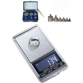 Mini Digital LCD Jewelry Pocket Gram Scale ، 0.3 كجم كحد أقصى - 300 × 0.01 G + مجموعة وزن المعايرة المجانية - الفئة M2