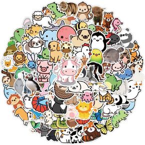 Animal Stickers Pack,105PCS Cute Animal Stickers for Kids,Water Bottle Stickers,Waterproof Vinyl Stickers for,Laptop,Skateboard,Phone,Guitar,Cars,Bumper,Scrapbook
