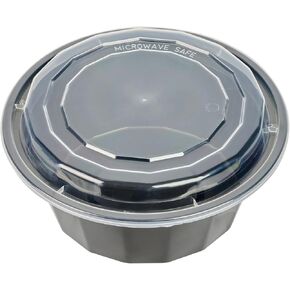 Restaurantware Asporto 16 Ounce Round Take Out Containers, 100 Food Containers With Lids - Microwavable, Disposable, Midnight Blue Plastic To Go Food Containers, No BPA, For Take Out And Delivery