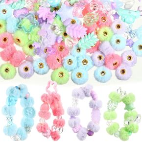 250-310 pcs متنوعة ناعمة رقيقة الخرزات الأكريليك للخرز لسوار صنع حبات لطيفة لجمع المجوهر