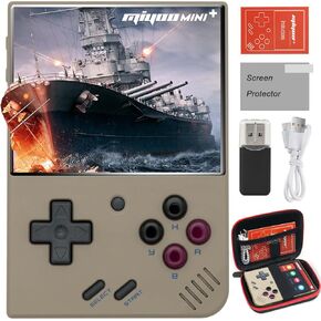 Miyoo Mini Plus,Handheld Retro Game Console with Storage Case,3.5" HD Display,Portable Open Source Game Console Supports Tons of Classic Games.(Gray)