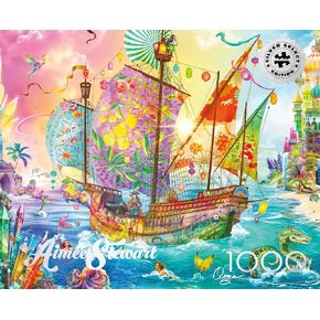 Buffalo Games - Silver Select - Aimee Stewart - Crystal Dreamship Harbour - 1000 قطعة بانورامزو للبالغين - تحدي اللغز المثالي لليالي اللعبة