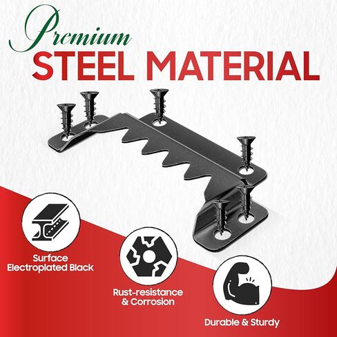 [Premium] 25 Pack 70mm Sawtooth Picture Hangers with 0.6" Screws, Heavy-Duty Steel,300LBS Load-Bearing Capacity,Picture Hanging for Wall Mounting of Artwork, Wooden Frames,Home Decoration(Black) in Kuwait