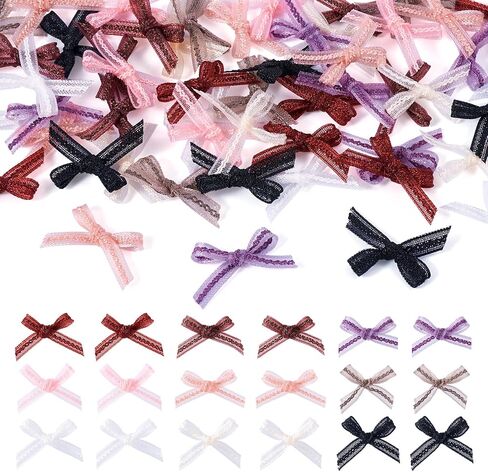 100 PCS Mini Satin Ribbon Dows ، أقواس وردية صغيرة ، أقواس الشريط الديكور ، أقواس Toff Twist لإكسسوارات الشعر ، الحرف اليدوية للخياطة ، الأزياء ، ديكور الحذاء الحزبية الحلي. in Kuwait