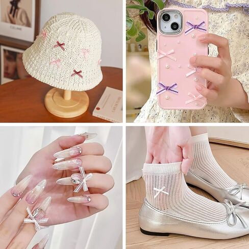 100 PCS Mini Satin Ribbon Dows ، أقواس وردية صغيرة ، أقواس الشريط الديكور ، أقواس Toff Twist لإكسسوارات الشعر ، الحرف اليدوية للخياطة ، الأزياء ، ديكور الحذاء الحزبية الحلي. in Kuwait