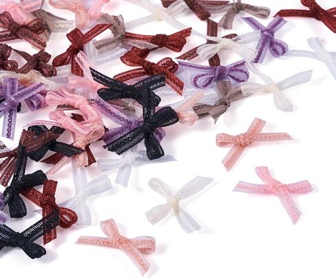100 PCS Mini Satin Ribbon Dows ، أقواس وردية صغيرة ، أقواس الشريط الديكور ، أقواس Toff Twist لإكسسوارات الشعر ، الحرف اليدوية للخياطة ، الأزياء ، ديكور الحذاء الحزبية الحلي. in Kuwait
