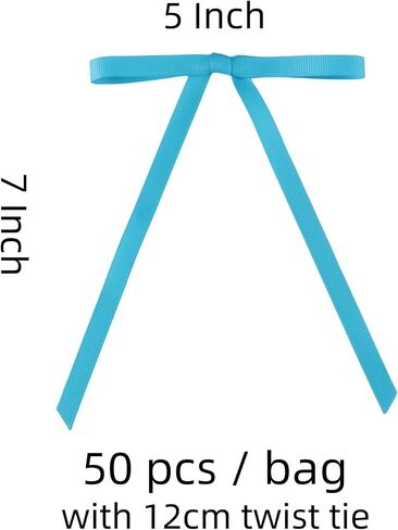 50 PCS 5 × 7 بوصة أقواس الشريط العاجي العاجي مع أقواس هدايا Twist Tie للهدف ، الحرف ، الحفلات (العاج ، عرض 3/8 ") in Kuwait