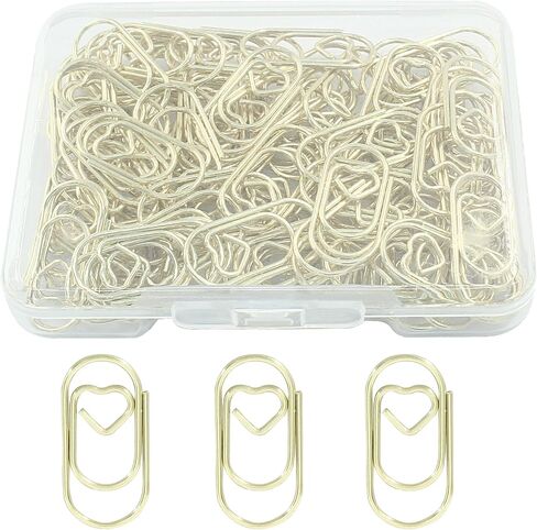 Hitefu 100 Pcs Mini Heart Shaped Clips, 2 cm Cute Paper Clips, Tiny Paper Clips for Decoration, Organization, Document, Office (Rose Gold) in Saudi Arabia