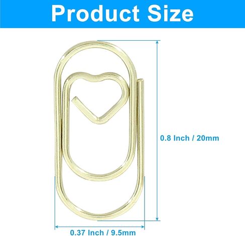 Hitefu 100 Pcs Mini Heart Shaped Clips, 2 cm Cute Paper Clips, Tiny Paper Clips for Decoration, Organization, Document, Office (Rose Gold) in Saudi Arabia