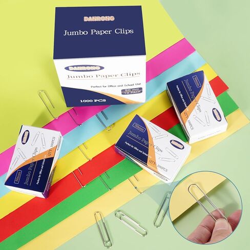 Nonskid Jumbo Paper Clips, 1000 PCS (2 Inch) Large Paperclips Silver Clips for Paperwork Ideal for Home, School and Office Use (Silver, 2 in) in Kuwait