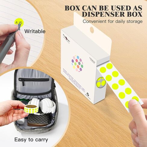 PARLAIM 1/4 inch Fluorescent Yellow Dot Stickers, 1000pcs Colored Sticker for Color Coding Label in Saudi Arabia