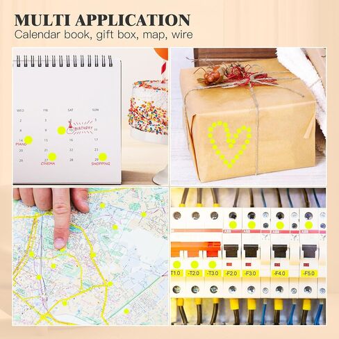 PARLAIM 1/4 inch Fluorescent Yellow Dot Stickers, 1000pcs Colored Sticker for Color Coding Label in Saudi Arabia