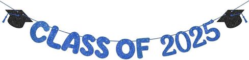 Fulmoon Congrats Grad Class of 2025 Banner Congrats Banner for Graduation Party Decorations Graduation Party Banner Congrats Grad Decor for College High School Graduation Party (Navy Blue) in Kuwait