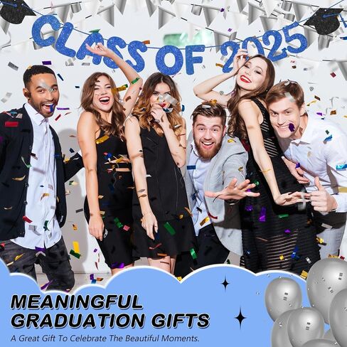 Fulmoon Congrats Grad Class of 2025 Banner Congrats Banner for Graduation Party Decorations Graduation Party Banner Congrats Grad Decor for College High School Graduation Party (Navy Blue) in Kuwait