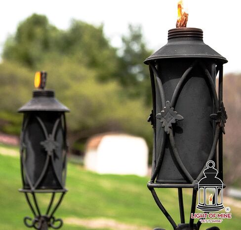 Light of Mine | Fiberglass Replacement Tiki Torch Wick | 0.5" Length 9.85" | Long Lasting | Perfect for Outdoor Tiki Torch |Wine Bottles | Lanterns | Citronella Oil Lamps (12) in Kuwait
