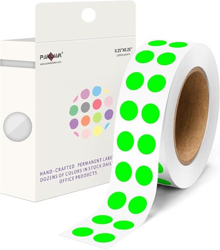 PARLAIM 1/4 inch Fluorescent Yellow Dot Stickers, 1000pcs Colored Sticker for Color Coding Label in Saudi Arabia