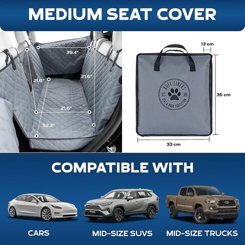 Dog Hammock for Car Back Seat Cover, Medium 2025 Black – Give Your Pup More Room to Relax – Waterproof, Solid Door Protection, & Machine-Washable – Quality Truck Back Seat Cover for Dogs in Kuwait